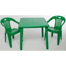 Набор пластиковой мебели, квадратный стол и 2 кресла Комфорт-1, цвет: зеленый