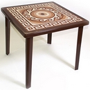 Стол из пластика квадратный с деколем Греческий орнамент, цвет: шоколадный