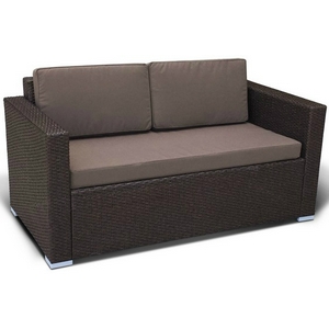 Диван для сада и дачи S52A-W53 brown (иск.ротанг)