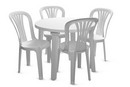 Пластиковый комплект мебели (стол + 4 стула) белый