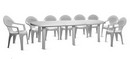 Пластиковый комплект мебели (стол + 8 кресел) белый