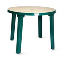 Пластиковый стол круглый зелёный с рисунком