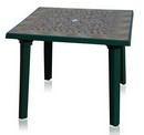 Пластиковый стол квадратный зелёный с рисунком