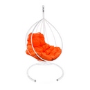 Подвесное кресло металл Кокон Капля (белый-оранжевый)