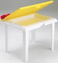 Детский пластиковый столик ALADINO квадратный (цвет жёлтый)