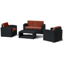 Садовый комплект мебели Lux 4 (тёмно-серый, терракотовый)