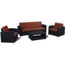 Садовый комплект мебели Lux 5 (тёмно-серый, терракотовый)