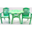 Набор пластиковой мебели Лессир, стол круглый Премиум и 2 кресла N7 Премиум-1, цвет: весенне-зеленый