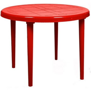 Стол из пластика круглый 8617-130-0022, D 90 см, цвет: красный