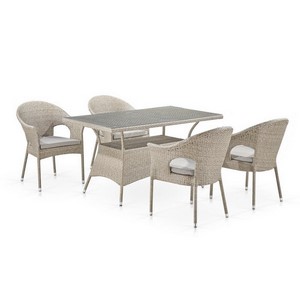 Комплект плетеной мебели из искусственного ротанга Дранси (T198C-Y79C-W85 Latte 4Pcs)