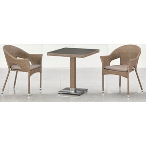 Комплект плетеной мебели Флер T605SWT/Y79B-W56 Light Brown 2Pcs