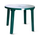 Пластиковый стол круглый зелёный