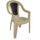 Кресло пластиковое Элен (бежевое с коричневой вставкой)