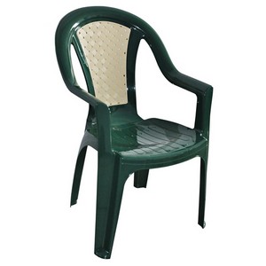 Кресло пластиковое Элен (зеленое с бежевой вставкой)