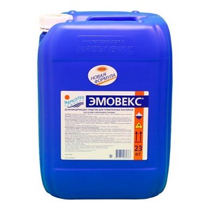 ЭМОВЕКС новая формула, 20л 23 кг канистра, жидкий хлор для дезинфекции воды
