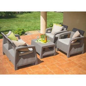 Комплект мебели для сада и дачи Corfu II set (Корфу сэт) капучино