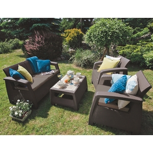 Комплект мебели для сада и дачи Corfu II set (Корфу сэт) коричневый