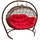 Подвесное кресло иск.ротанг Улей (коричневый-красный)