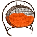 Подвесное кресло иск.ротанг Улей (коричневый-оранжевый)