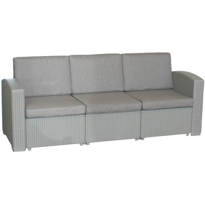 Садовый диван Lux 3 (светло-серый, серо-бежевый)