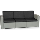Садовый диван Lux 3 (светло-серый, тёмно-серый)