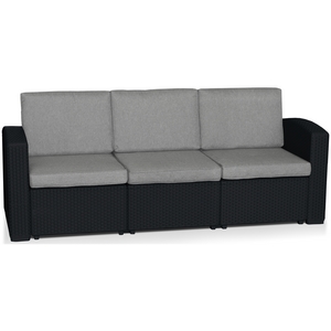 Садовый диван Lux 3 (тёмно-серый, светло-серый)