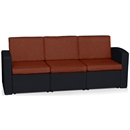Садовый диван Lux 3 (тёмно-серый, терракотовый)
