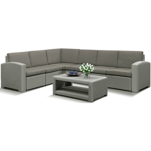 Садовый комплект мебели Grand 5 (светло-серый, серо-бежевый)