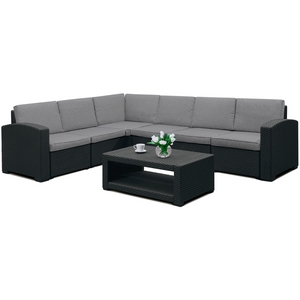 Садовый комплект мебели Grand 5 (тёмно-серый, светло-серый)