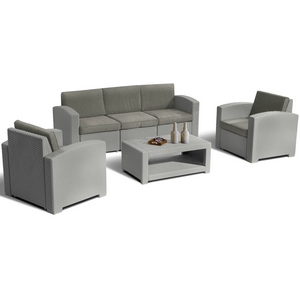 Садовый комплект мебели Lux 5 (светло-серый, серо-бежевый)