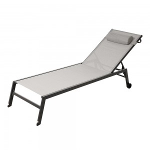 Шезлонг 200х68х31см металл / текстилен серый